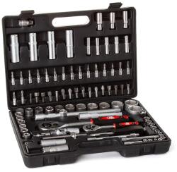  94 részes CrV dugókulcs készlet 1/2 és 1/4 racsnival, kofferben - M58210C (M58210C)