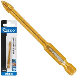 GEKO 6 mm üveg- és kerámiafúró, 1/4 HEX szár, 4 HM él - G39701F (G39701F)