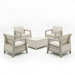 Keter Scandi Quartet set kerti bútor garnitúra kavicsszürke-bézs (264052_264050_2) - geminiduo