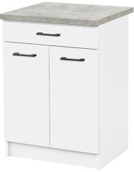 Leziter Praktik 60 alsó szekrény 2 ajtós 1 fiókos, fehér-fehér (PR90A2A1FFHFH) - geminiduo