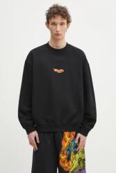 Marcelo Burlon hanorac de bumbac County Flame Boxy Crewneck Black Red PPYA-BLM16E_99X (CMBA09CS25FLE0051025)