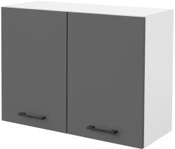 Leziter Praktik 80 felső szekrény 2 ajtós, fehér-antracit (PR80F2AFHAN) - geminiduo
