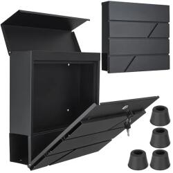  Modern antracit postaláda újságtartóval, 36, 7×37×10 cm - G10922 (G10922)