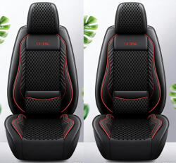  11 részes Ice Silk kárpit/műbőr üléshuzat szett - légzsákos - osztható - fekete/piros