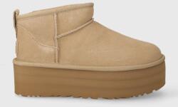 UGG cizme de zăpadă din piele întoarsă Classic Ultra Mini Platform PPYH-OBD2TB_12X