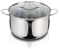 Berlinger Haus Silver Jewellery Collection rozsdamentes acél fazék hőálló üveg fedővel, 24 cm (BH-6583)