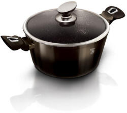 Berlinger Haus Metallic Line Shine Black Edition magas lábas márvány bevonattal, kétféle fedővel, 20 (BH-6604)