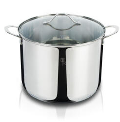 Berlinger Haus Silver Jewellery Collection rozsdamentes acél fazék hőálló üveg fedővel, 26 cm (BH-6584)