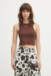 HUGO Blue crop top pentru femei din bumbac cu elastan Baby Tank_B PPYH-TSD0OR_88X (50511450)