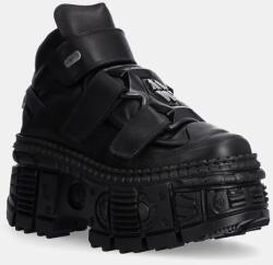 New Rock ghete de piele Crust Negro Negro + Tank Casco Negro 9BYH-OBD4SU_99X (M.WALL285.S2)