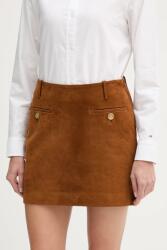 Tommy Hilfiger fustă din piele intoarsa PPY2-SDD02U_88X (WW0WW47773)