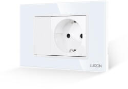 Luxion Intrerupator Mecanic Jaluzele + Priza cu Rama din Sticla LUXION, Standard Italian, 3M