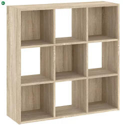 INTERMEBLE Könyvespolc 9 Rekeszes Tölgy Színben CATCHY 91 cm Belföldi Raktárról