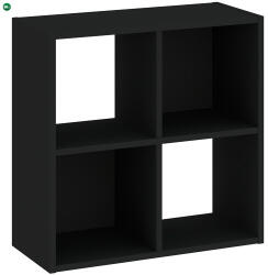 INTERMEBLE Könyvespolc 4 Rekeszes Fekete Színben CATCHY 61, 5 cm