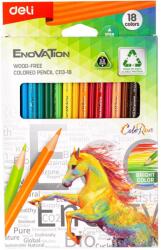Deli Creioane colorate plastic, 18 culori/set, DELI (DLEC113-18)