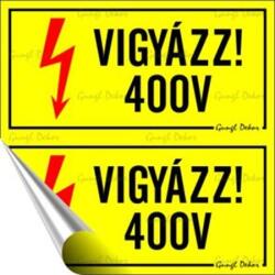  Információs matrica, 10x10 cm, 400 V, 2 db felirat/ív (210 - 200)