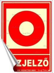  Információs matrica, 12, 5x17, 5 cm, fluoreszkáló, utánvilágítós, Tűzjelző (310 - 62) - wondex