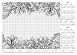 Panta Plast Könyökalátét, A3, 410x297 mm, színezhető, 2025/26, PANTA PLAST, "virágos (INP3186899L) - tintasziget