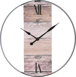 Merion falióra, quartz, fém keret, különleges fa számlap, sweep (6714-4)