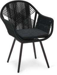 Tchibo - Keresztszövésű textilhálós kerti forgószék - fekete