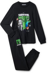 Tchibo - Gyerekpizsama Minecraft mintával - férfi - méret 134/140 - fekete/mintás