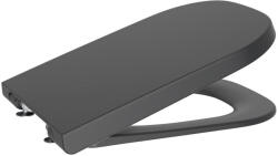 Roca The Gap Square lágyan záródó Supralit WC ülőke, matt fekete A80147208B (A80147208B)