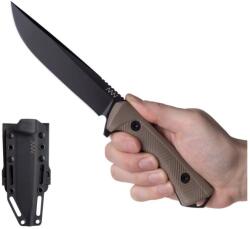 ANV Cuțit cu lamă fixă P3000 ANV® (Culoare: GRNPU Písková, Variantă: Lamă neagră - Cerakote)