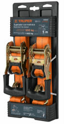 Truper SU-1500C Kétrészes rakományrögzítő heveder, 1500 kg / 5 m / 38 mm, 2 db/csomag (101831) (T101831)