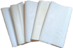  Maradék 25 x130 cm széles fehér púr - frottír textil csíkok - 5 db -os csomagban