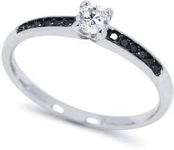 White & Black Briliáns gyémánt eljegyzési gyűrű - 0, 33 karát (AU14379)