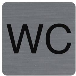 EXACOMPTA Információs tábla, öntapadó, 7, 5x7, 5 cm, alumíniumhatású, EXACOMPTA, WC (67179E)