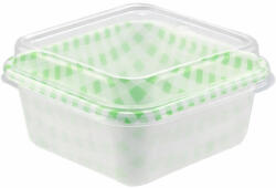  3 darabos műanyag, négyzet alakú süteményes doboz tetővel - Zöld