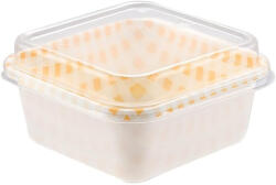  3 darabos műanyag, négyzet alakú süteményes doboz tetővel - Sárga