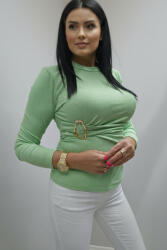  Arany díszcsatos bordázott felső (világoszöld) (701582)