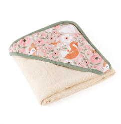 Petite&Mars Prosop cu gluga, PetiteMars, Loulou, 100 x 100 cm, 70% bambus, 30% bumbac, Bej (418359) Prosop