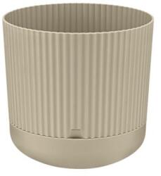 Elif Plastic Kaspó Nostalgia alátéttel 2, 8L 16×16×15 cm - több színben Szín: Bézs