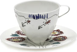 Serax Set cești de cafea cu farfurioare Midnight Flowers Anemone Milk, 80 ml, alb, 2 buc (B9223126-307)