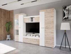Matheus nappali szekrénysor fehér-fehér tölgy 290 cm