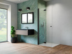 Radaway Nes 8 Black Walk-in KDD-B fekete zuhanyfal 80 átlátszó jobbos