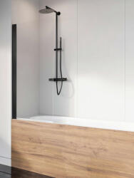 Radaway Nes 8 Black PNJ I fekete kádparaván 60 átlátszó balos