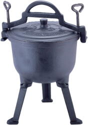 kamille edény, márványozott zománcozott rakott, 4L, fülekkel, fekete (4801M)