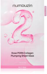Numbuzin No. 2 Rose PDRN Collagen Plumping Sheet Mask hidratáló gézmaszk az élénk bőrért 5 db
