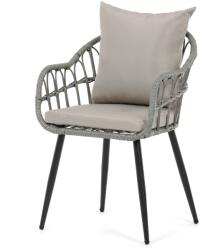  Autronic 2 darab Miro kerti szék, fém, szürke műrattan, szürke szövet (AZ-F1406-2 GREY)