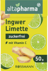 Altapharma gyömbér-lime ízű cukormentes cukorka édesítőszerekkel - 50 g