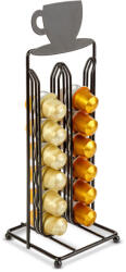  Fém kávékapszula tartó - 28 db Nespresso kapszulához - 125 x 115 x 340 mm - matt fekete (BW0998)