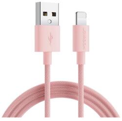 JOYROOM adatkábel, usb - lightning, 2.4a, 200cm, cipőfűző, rózsaszín, kompatibilis: Apple IPAD Pro 12.9, 2015, / iPhone 6S 4.7 / IPAD Pro 9.7 (S-2030M13)