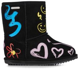 Emu Emu, Hollis nyersbőr bakancs, Fekete, Sárga, Halványlila, 27 EU (K13102-BLACK-10)