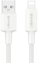 USAMS u90 adatkábel, usb - lightning, 2.4a, gyorstöltő, 100cm, fehér, kompatibilis: Apple IPAD, 3rd Generation, / iPhone SE 2, 2020, / iPhone 12 mini (SJ762USB01)