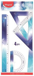 Maped Vonalzókészlet, műanyag, törhetetlen, 4 darabos, MAPED „Arctic jégvilág (IMA981899) (IMA981899)