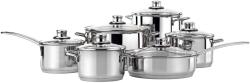 Nois edény- és serpenyőkészlet, rozsdamentes acél, 12 darabos, üvegfedővel, 16-24 cm, ezüst (830119)
